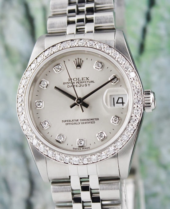 (image for) A ROLEX MID SIZE STAINLESS STEEL OYSTER PERPETUAL DATEJUST / 68274